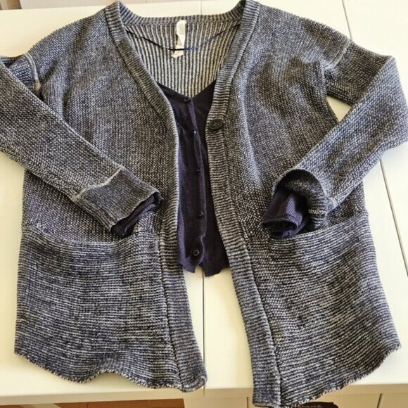Lululemon Cardigan Women US 6 Marled Navy Knit Ribbed Vestigan Athleisure Cotton - Picture 11 of 16